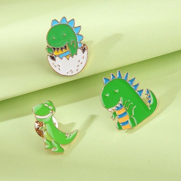 Pack of 6 Dinosaur Enamel Pin Cute Brooch Lapel Pin - Picture 13 of 13